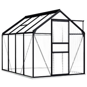 vidaXL Greenhouse with Base Frame Anthracite Aluminum 51.1 ft - 1 of 4