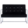 vidaXL 2-Seater Sofa with Armrests Black Chrome and Velvet - 3 of 4