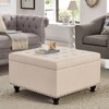 NicBex Square Faux Leather Storage Ottoman Bench,Upholstered Storage Ottoman with Button Tufted Top,Storage Bench for Living Room,Bedroom - 2 of 4