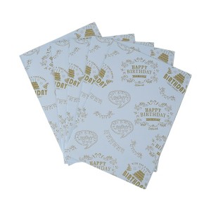 Unique Bargains Gift Wrap Paper Glossy Coated Paper 27.56inchx19.69inch 5 Pcs - 1 of 4