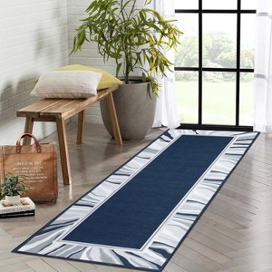 Washable Bordered Area Rug, Low-Pile Non-Slip Indoor Carpet, Durable Non-Shedding Throw Rug for Living Room, Bedroom, Entryway, Playroom - 1 of 4