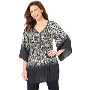 Catherines Bejeweled Pleated Blouse - 1 of 3