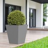 PexFix 18" Tall Metal Tapered Planter Large Outdoor & Indoor Garden Plant Pot Gray for Home and Patio - 4 of 4