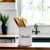 AuldHome Design Farmhouse Metal Utensil Holder, Enamel Classic Style Round Kitchen Utensil Caddy - 2 of 4