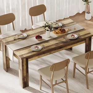 Dining Table for 4-6, Rectangular Large Dining Table with 1.18" Thickened Tabletop, for Kitchen, Dining Room, Rustic Brown - 1 of 4