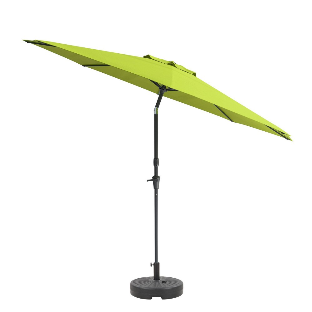 Photos - Parasol CorLiving 10' x 10' UV and Wind Resistant Tilting Market Patio Umbrella with Base Li 