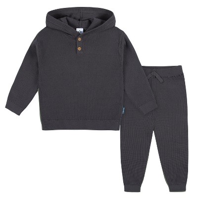 Gerber Baby and Toddler Boys' 2-Piece Knit 
Hooded Sweater & Pant Set