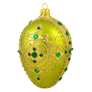 Miss Christmas 5.0 Inch Peridot Green & Gold Fabrege Egg Christmas Tree Ornament , Christmas Decor Christmas, Easter, Seasons (1PC) - 1 of 4
