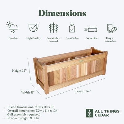 Western Red Cedar 32'' Outdoor Planter Box
