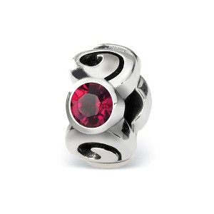 Black Bow Jewelry Sterling Silver July Crystal Birthstone, 3-Stone Bead Charm - 1 of 3