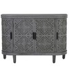 Accent Storage Cabinet Wooden Sideboard Cabinet with Antique Pattern Doors-ModernLuxe - 4 of 4