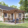 Outsunny 14' x 10' Wooden Pergola, Outdoor Grill Gazebo with Bar Counters and Seating for Garden, Patio, Backyard, Deck - 2 of 4