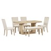 Nicbex Extendable Dining Table Set for 6 Wood Kitchen Table Set with 4 Upholstered Chairs and Bench for Dining Room, Kitchen - 4 of 4