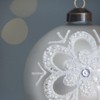 NAYSAYE Party Decoration and Accessories Set of 12 Glass Christmas Ball Ornament for Holiday Celebration, White, 3"*3"*0.07" - 3 of 4