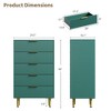 3 Drawer Dresser for Bedroom, 28"W Fluted Chest of Drawers with Gold Handles, Wooden Dresser Narrow Nightstand, Clothes Storage Organizer for Bedroom - 3 of 4