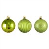 Northlight Shatterproof 3-Finish Christmas Ball Ornaments - 2.5" (60mm) - Kiwi Green - 100ct - 2 of 4