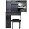 NicBex Makeup Vanity Desk with Left Drawers & Cushioned Stool,Wood Makeup Table with Sliding Mirror for Bedroom - 2 of 4