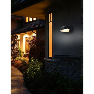 Nauticus Black Frosted Glass Outdoor Wall Light