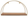 Wall storage metal and acacia wood half-circle frame 18" brown and metallic gold finish for home office bedroom or living room boho decor set of 3 - 3 of 4