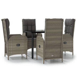 vidaXL Garden Dining Set Black and Grey - 1 of 4