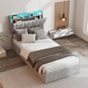 Lift Up Storage Bed Frame, Height Adjustable Storage Headboard with Charging Station - 4 of 4