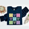 Simply Sage Market Checkered Bunny Outline Coquette Sweatshirt - 3 of 4