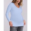 Women's V-Neck Side-Ruched Maternity Long Sleeve Tee | Motherhood Maternity - 3 of 3