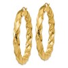 Black Bow Jewelry 5mm x 43mm Polished 14k Yellow Gold Round Twisted Hoop Earrings - 2 of 4