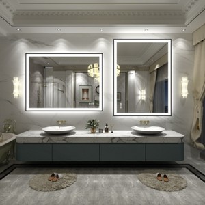 Apmir Super Bright Front & Back LED Lighted Anti-Fog Aluminum Alloy Framed Tempered Glass Bathroom/Vanity Mirror with ETL & 3-Year Warranty - 1 of 4