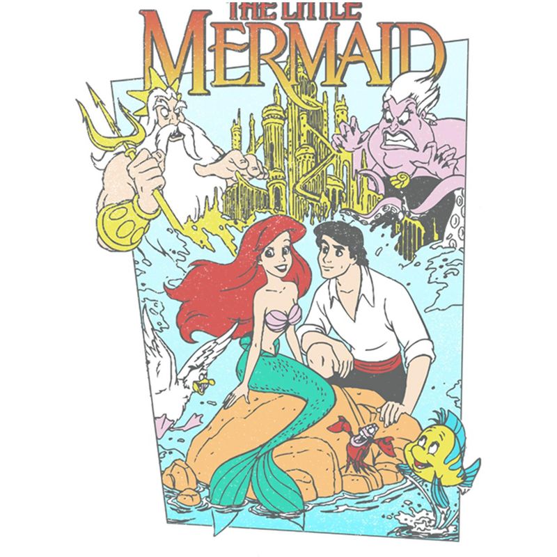 Men's The Little Mermaid Character Poster T-Shirt, 2 of 6