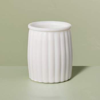 Ribbed Milk Glass Bathroom Tumbler White - Hearth & Hand™ with Magnolia
