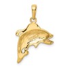 Black Bow Jewelry 14k Yellow Gold Textured Jumping Bass Fish Pendant - 3 of 4