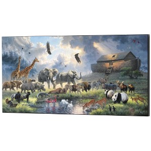 Dicksons Noah's Ark Bright Blue, Grey, and Tan 24 x 12 Inch Wood Wall Art Sign Plaque - 1 of 2