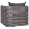 vidaXL Classy Gray Patio Chair- Suitable for Outdoor Use, Easy Assembly, Poly Rattan & Steel Frame, Comes with Cushion and Pillow - 3 of 4