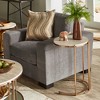 Octavia Side Table Champagne Gold Finish Champagne Gold Metal - Inspire Q: Faux Marble Top, C-Table Design, Round End Table - 2 of 4