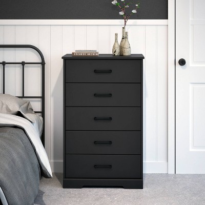 Black Farmhouse Vertical 5-Drawer Dresser