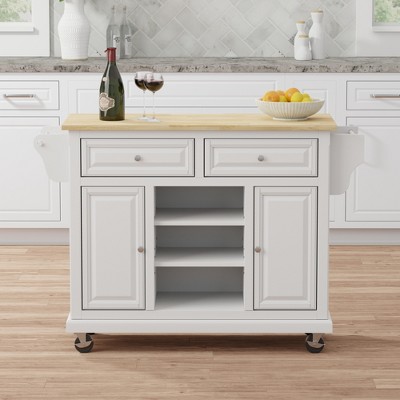 Glenwillow Home Kitchen Cart with Locking Casters