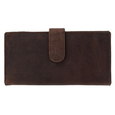 CTM Leather Solid Color Checkbook Cover Wallet