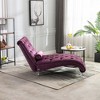 Okak Luxurious Velvet Button Tufted Chaise Lounge Chair with Transparent Feet,Comfy Upholstered Accent Chair for Bedroom,Living Room,Office - 2 of 4