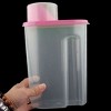 Unique Bargains Plastic Kitchen Cereal Grain Bean Rice Food Storage Container 2.5L Pink Clear 1 Pc - 2 of 4