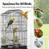 Multi-Level Rolling Bird Cage w/ Storage Shelf: 59.8" Metal Parrot Cage, 4 Doors, Removable Tray, Perches, Bowls, Detachable Stand - 3 of 4