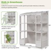 78" Walk-in Wooden Greenhouse With 4 Independent Ventilation Skylights And 2 Folding Middle Shelves, Outdoor Greenhouse - 4 of 4