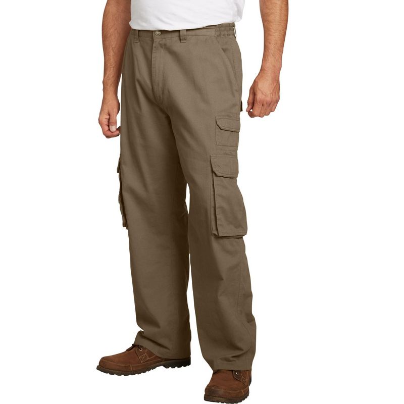 Boulder Creek by KingSize Men's Big & Tall  Side-Elastic Stacked Cargo Pocket Pants, 1 of 2