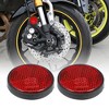 Unique Bargains M6x1.0 Universal Motorcycle Screw Mount Round Warning Reflector Red 2 Pcs - 2 of 4