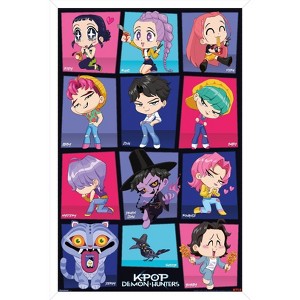 Trends International Netflix KPop Demon Hunters (2025) - Chibi Grid Framed Wall Poster Prints - 1 of 4