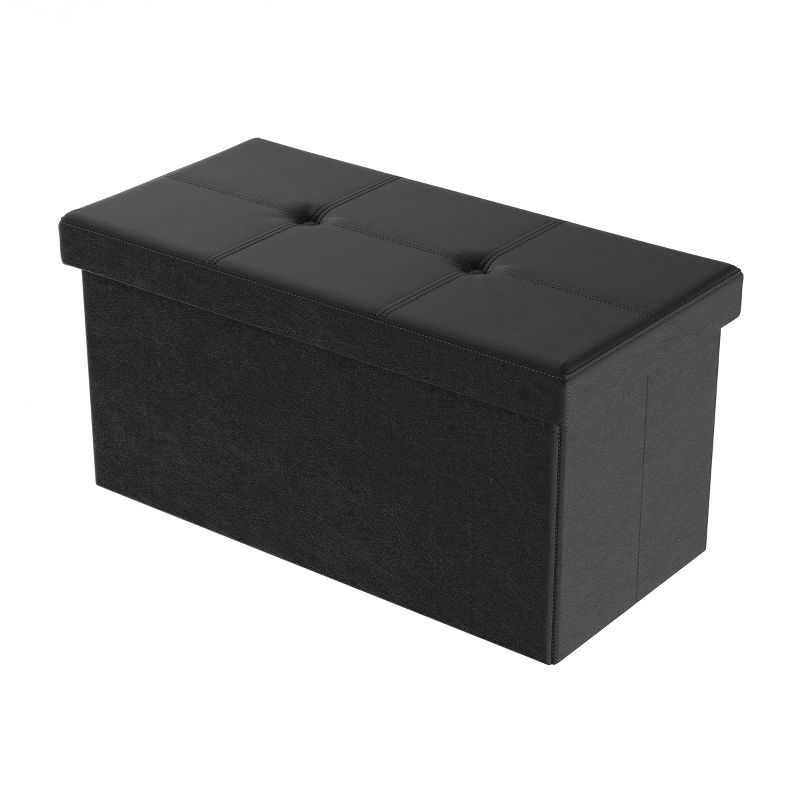 Hasting Home 30-Inch Faux Leather Folding Storage Ottoman, 2 of 8