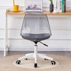 21.3"Modern Home Office Desk Chairs, Adjustable 360 Swivel Chair Engineering Plastic Armless Swivel Computer Chair,Brown - 4 of 4