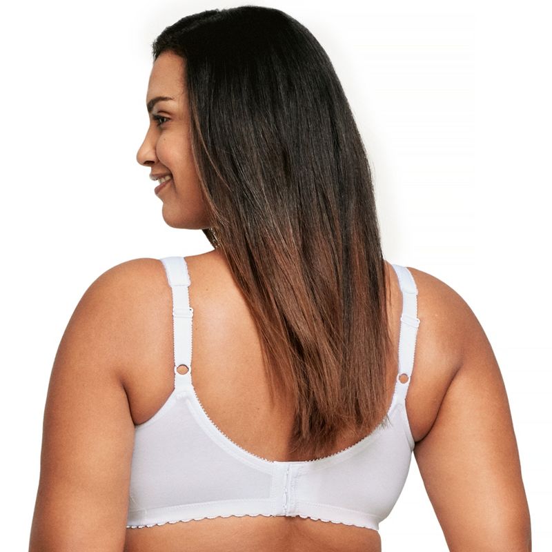 Glamorise Womens MagicLift Cotton Support Wirefree Bra 1001 White, 2 of 5