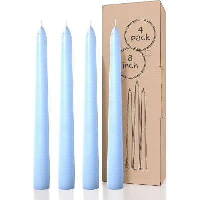 12 inch Taper Candles Set of 4 - Dripless and Smokeless Candle Unscented - Slow Burning Candle Sticks