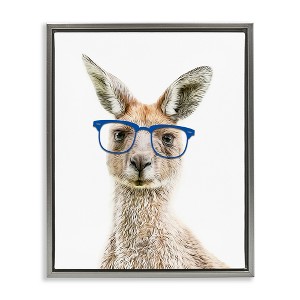 Stupell Industries Kangaroo Blue Hipster Glasses, 25" x 31" - 1 of 4